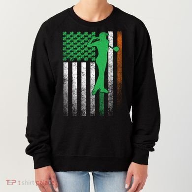 St PatrickS Day Irish American Flag Golf Golfer Golfing Gift Women's Sweatshirt