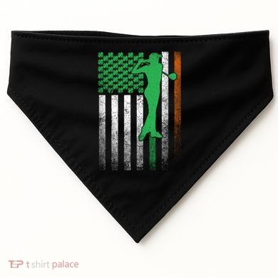 St PatrickS Day Irish American Flag Golf Golfer Golfing Gift USA-Made Doggie Bandana