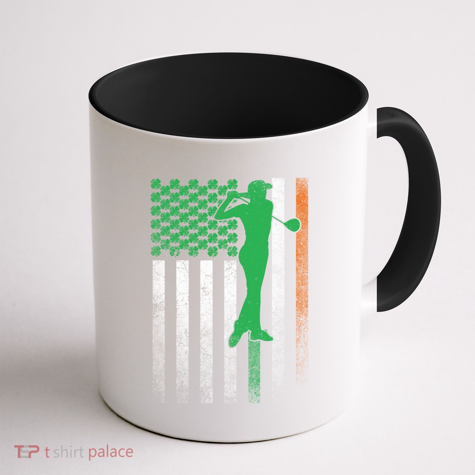 St PatrickS Day Irish American Flag Golf Golfer Golfing Gift Coffee Mug