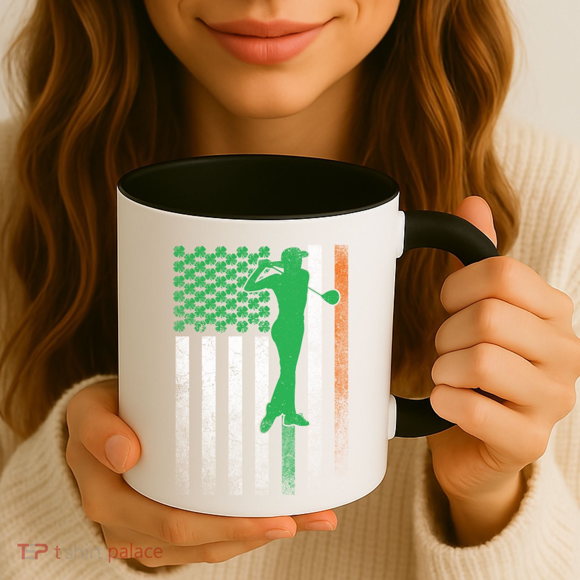 St PatrickS Day Irish American Flag Golf Golfer Golfing Gift Coffee Mug