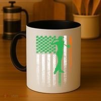 St PatrickS Day Irish American Flag Golf Golfer Golfing Gift Coffee Mug thumb 4