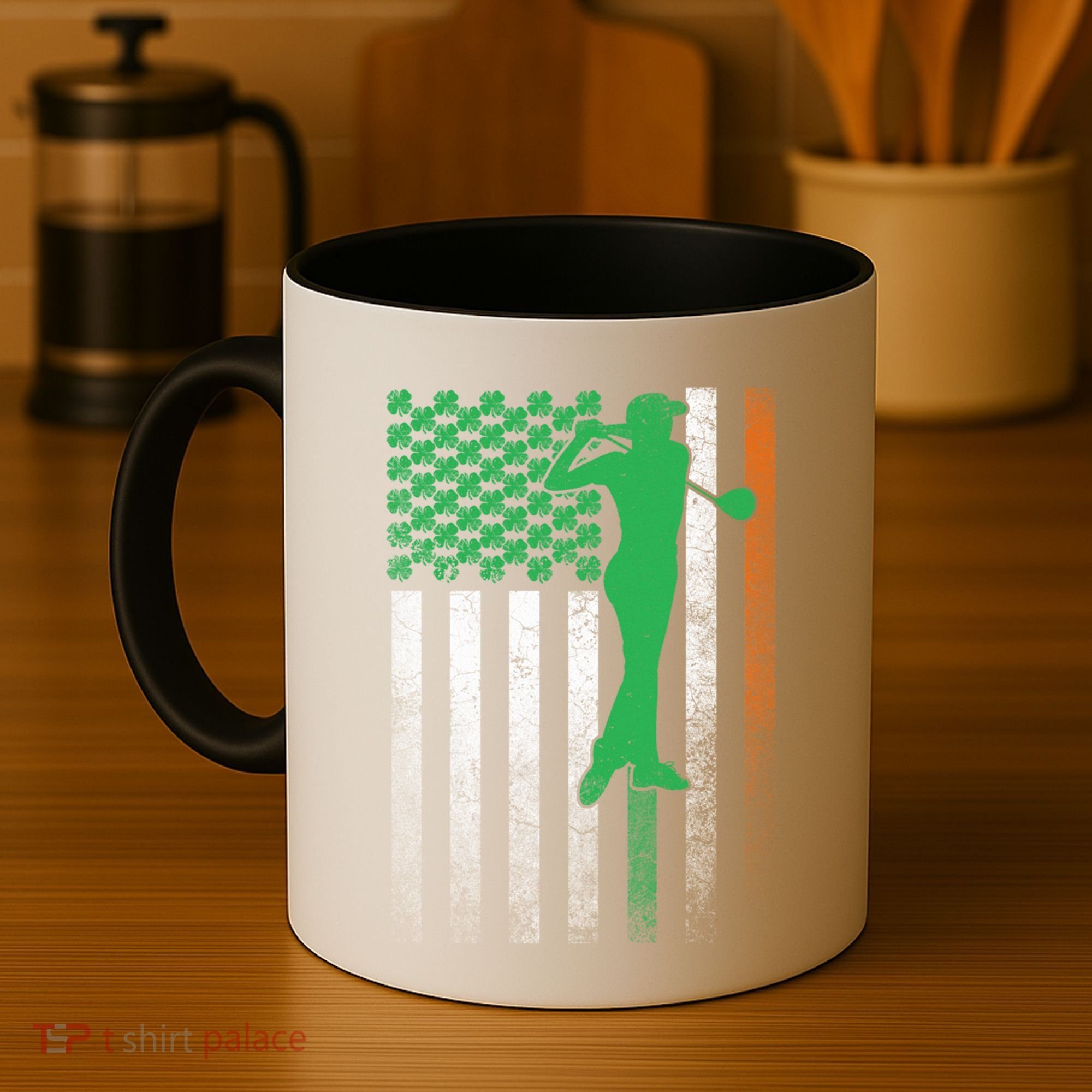 St PatrickS Day Irish American Flag Golf Golfer Golfing Gift Coffee Mug