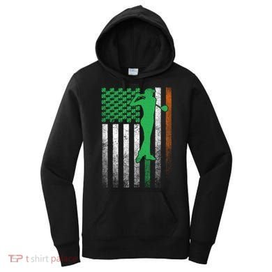 St PatrickS Day Irish American Flag Golf Golfer Golfing Gift Women's Hoodie