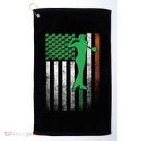 St PatrickS Day Irish American Flag Golf Golfer Golfing Gift Golf Towel thumb 0