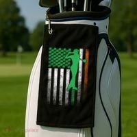 St PatrickS Day Irish American Flag Golf Golfer Golfing Gift Golf Towel thumb 2