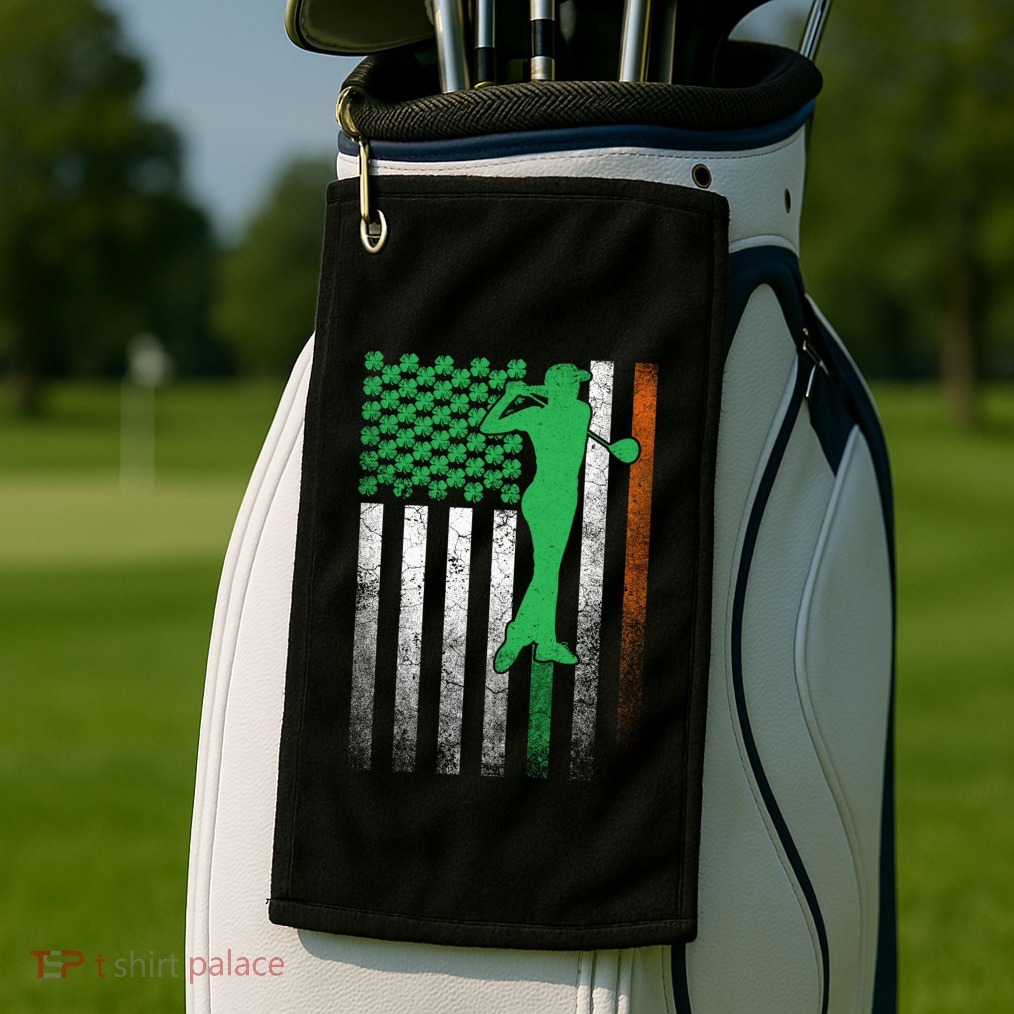 St PatrickS Day Irish American Flag Golf Golfer Golfing Gift Golf Towel