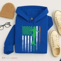St PatrickS Day Irish American Flag Golf Golfer Golfing Gift Hoodie thumb 4