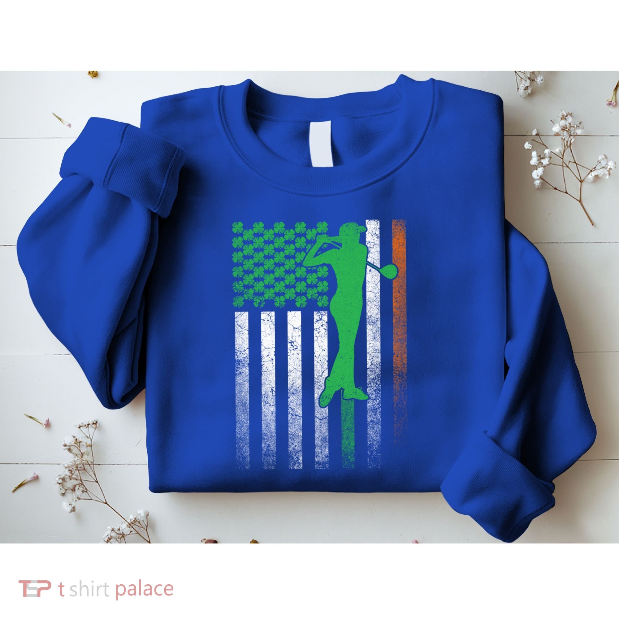St PatrickS Day Irish American Flag Golf Golfer Golfing Gift Sweatshirt