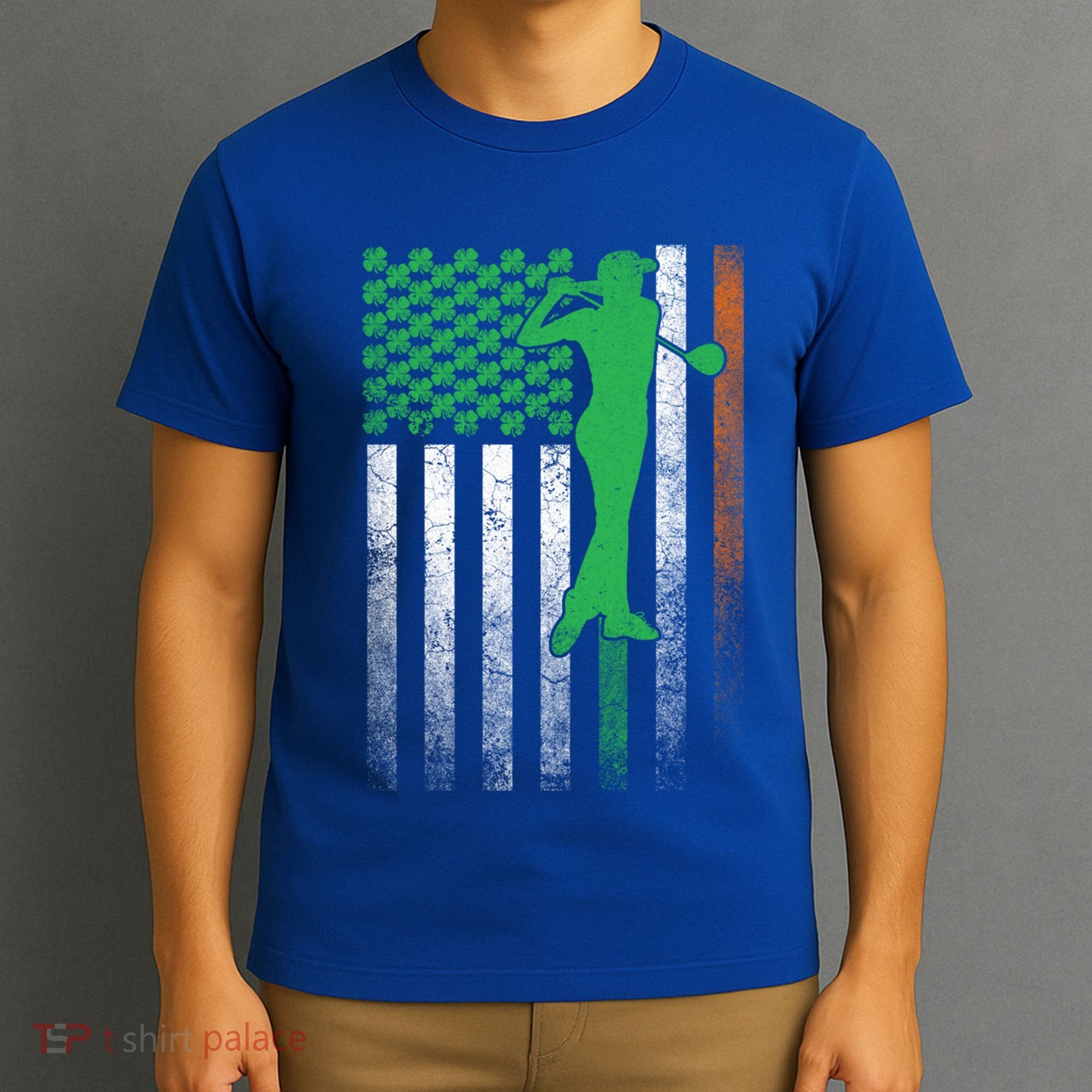 St PatrickS Day Irish American Flag Golf Golfer Golfing Gift T-Shirt