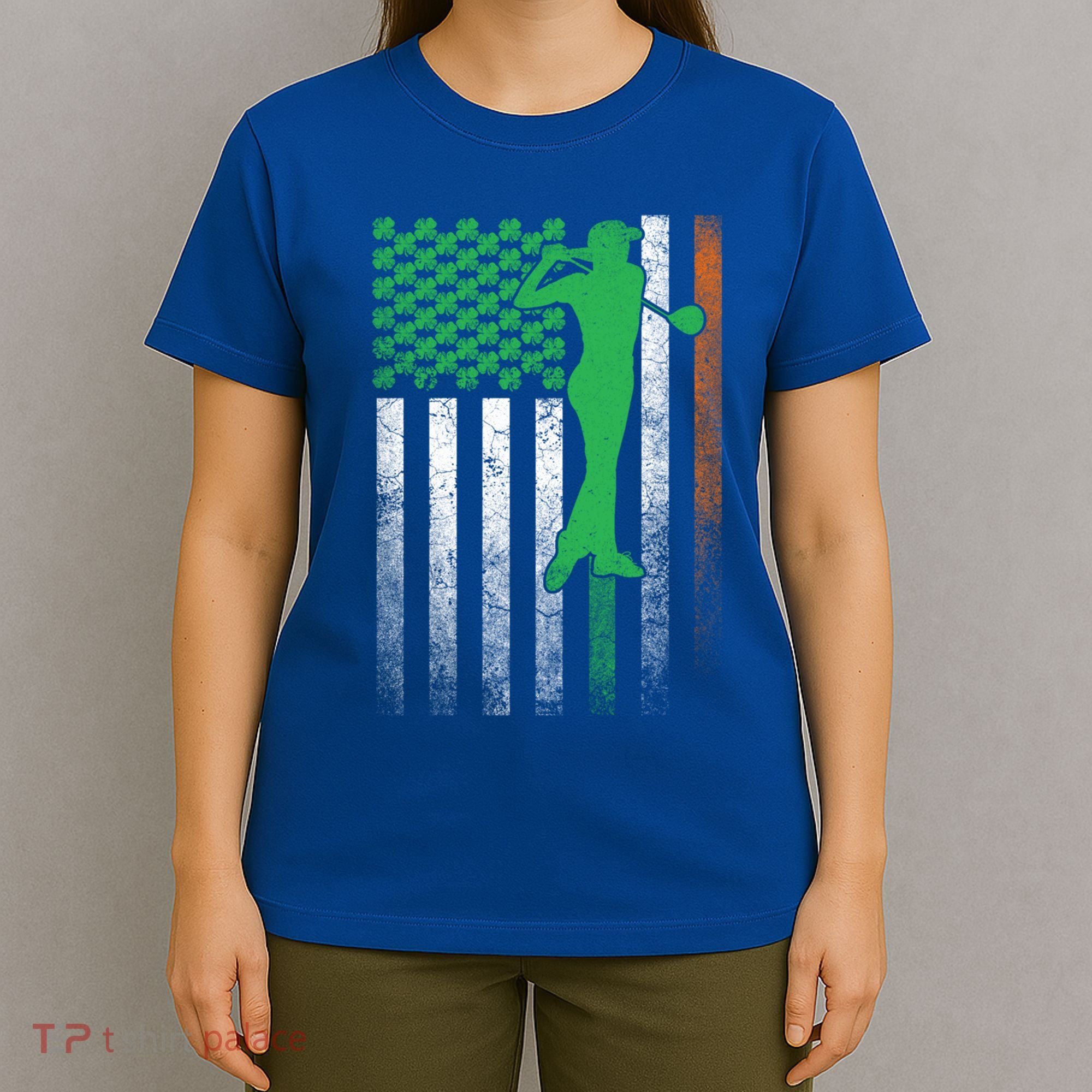 St PatrickS Day Irish American Flag Golf Golfer Golfing Gift T-Shirt