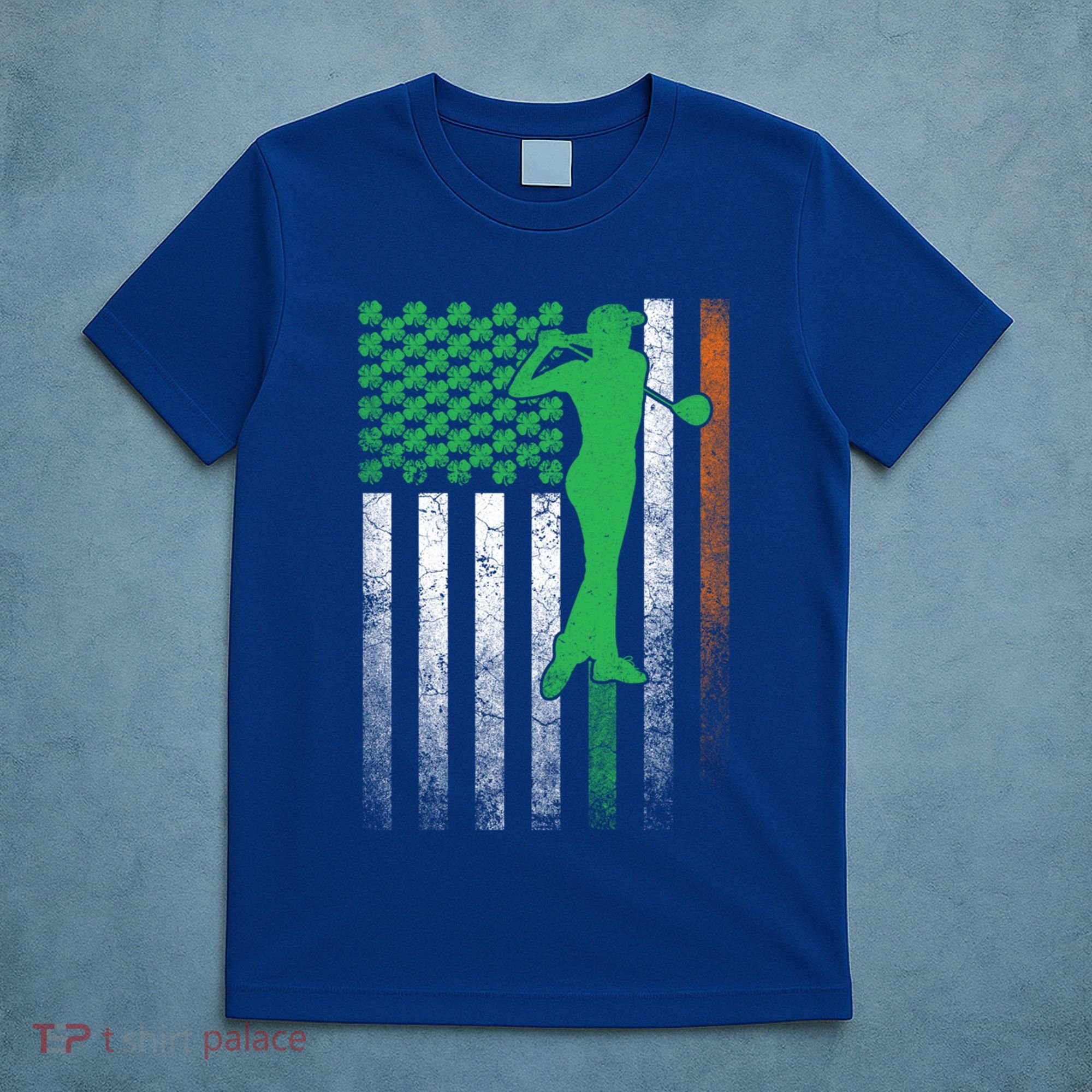 St PatrickS Day Irish American Flag Golf Golfer Golfing Gift T-Shirt