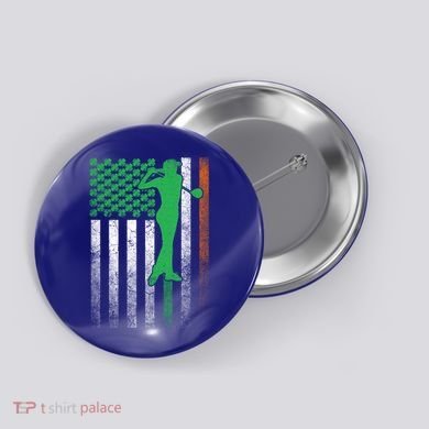 St PatrickS Day Irish American Flag Golf Golfer Golfing Gift Button