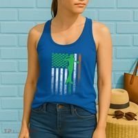 St PatrickS Day Irish American Flag Golf Golfer Golfing Gift Women's Tank Top thumb 2