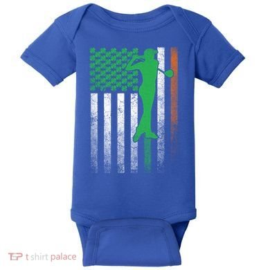 St PatrickS Day Irish American Flag Golf Golfer Golfing Gift Baby Bodysuit
