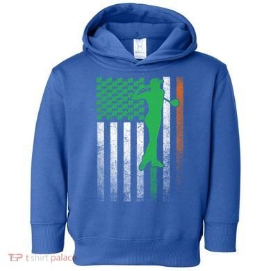 St PatrickS Day Irish American Flag Golf Golfer Golfing Gift Toddler Hoodie