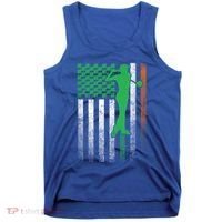 St PatrickS Day Irish American Flag Golf Golfer Golfing Gift Tank Top thumb 0