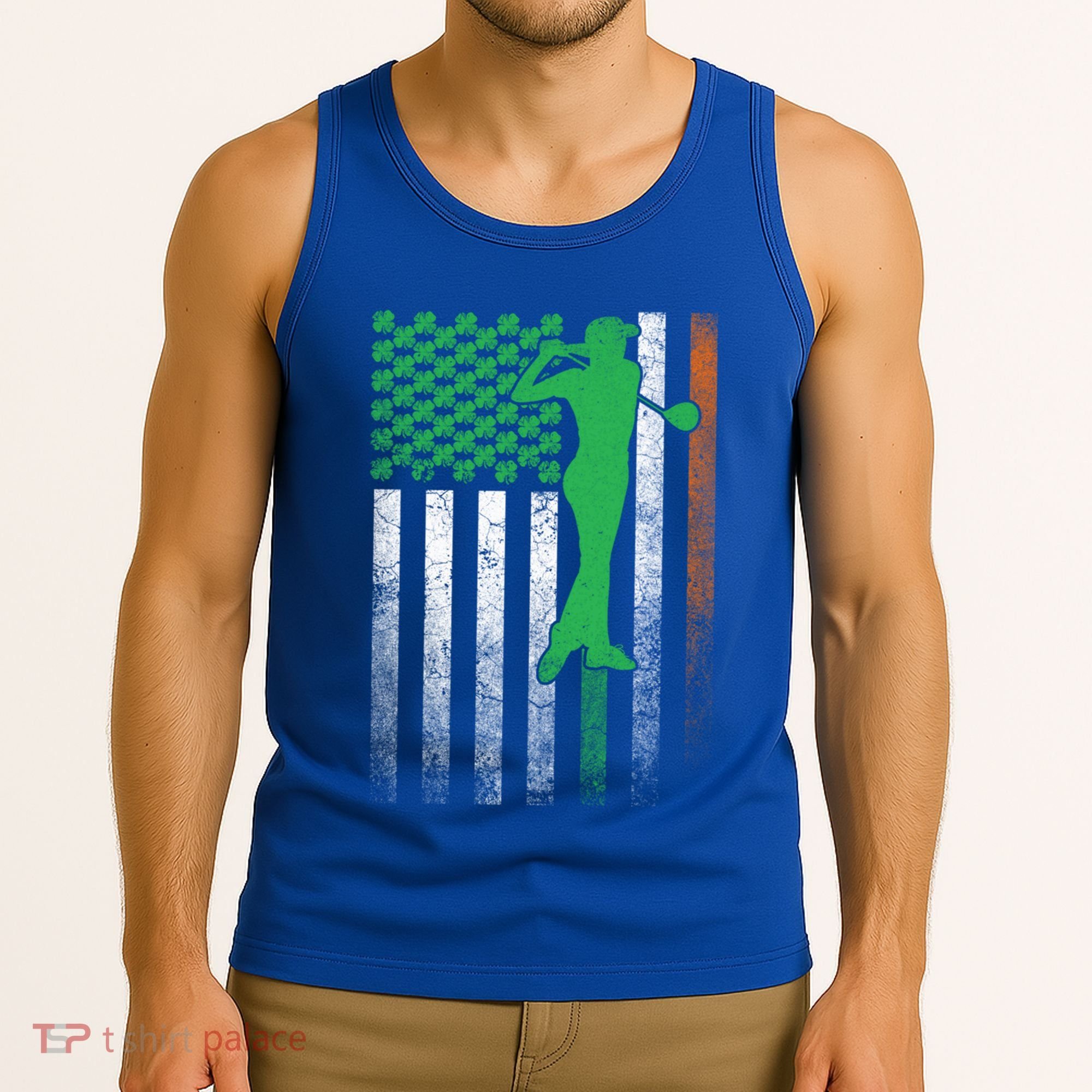 St PatrickS Day Irish American Flag Golf Golfer Golfing Gift Tank Top