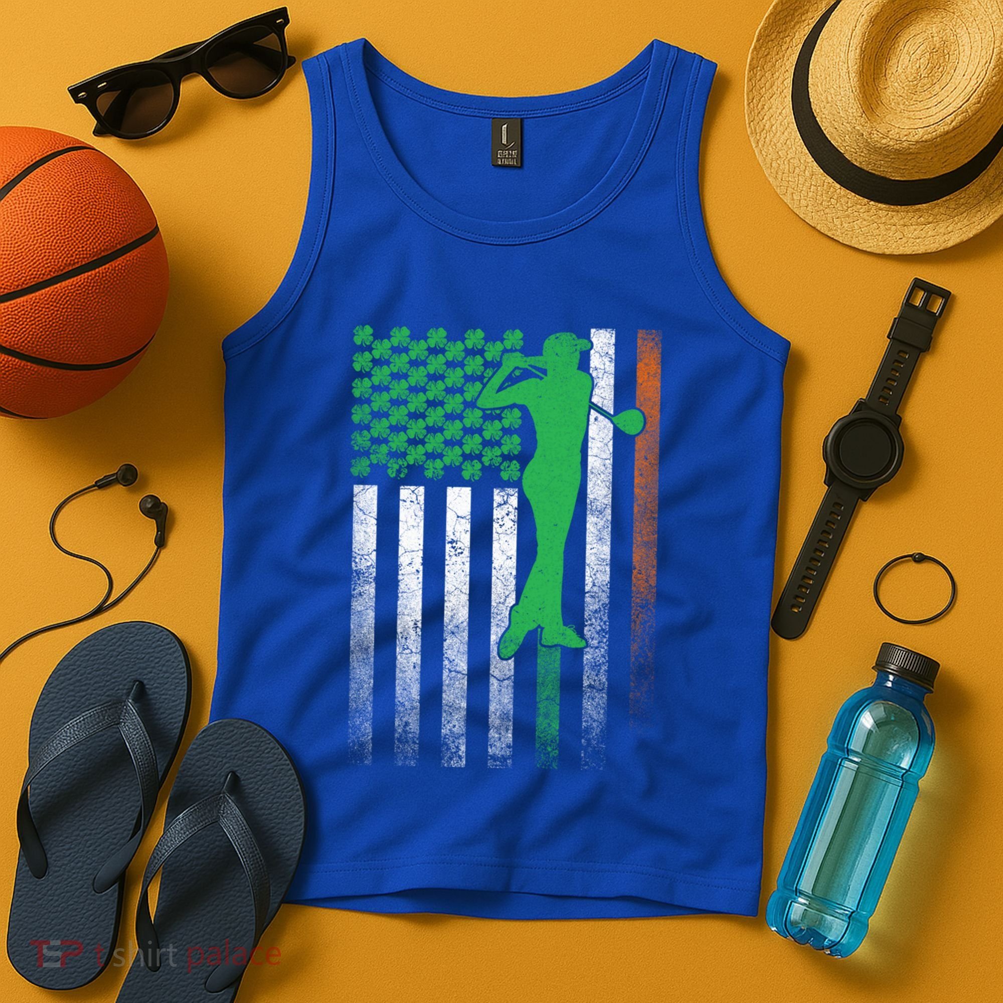 St PatrickS Day Irish American Flag Golf Golfer Golfing Gift Tank Top
