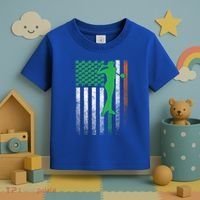 St PatrickS Day Irish American Flag Golf Golfer Golfing Gift Toddler T-Shirt thumb 3