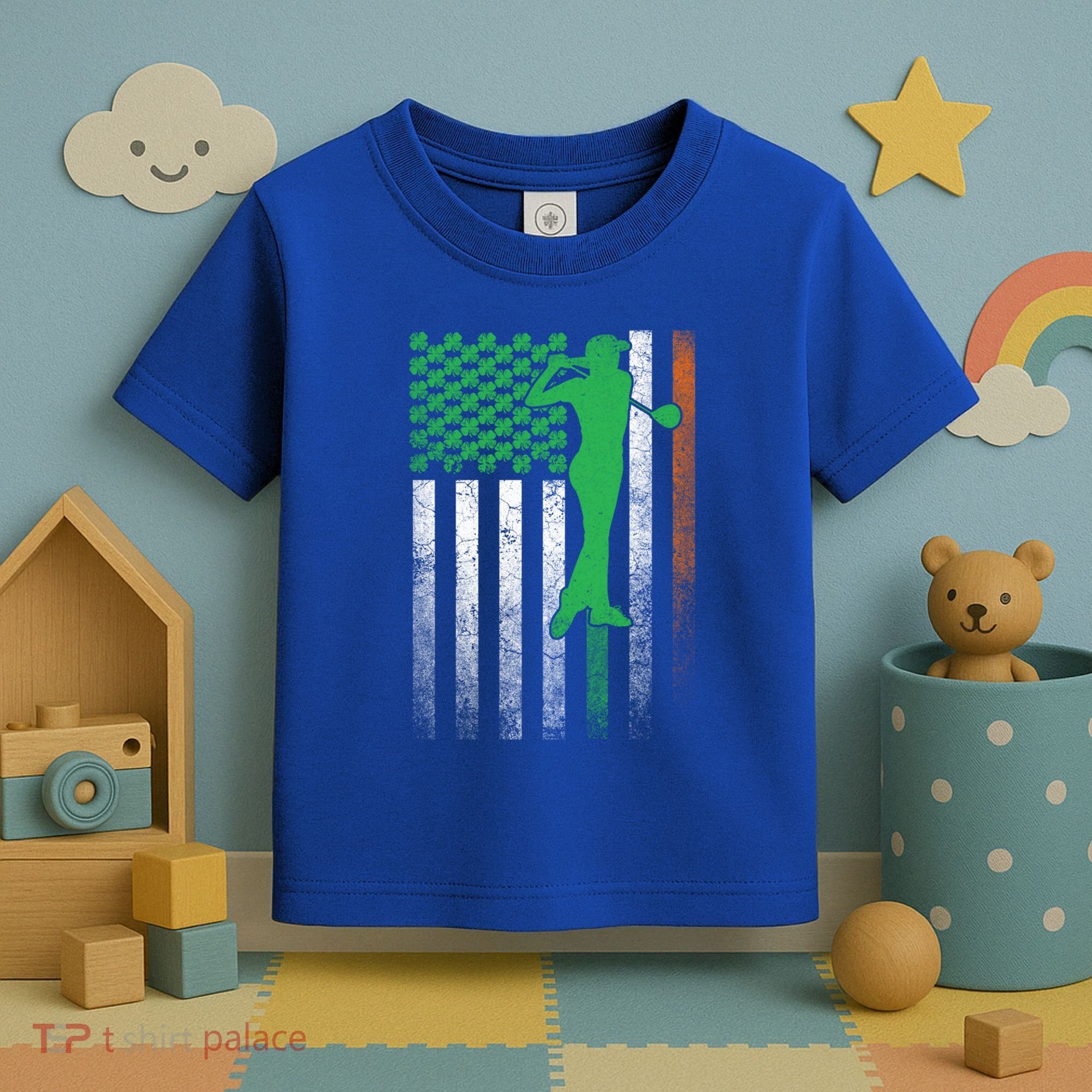 St PatrickS Day Irish American Flag Golf Golfer Golfing Gift Toddler T-Shirt