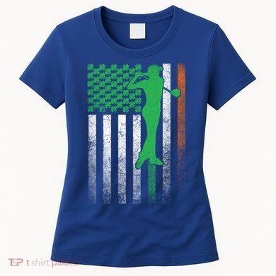 St PatrickS Day Irish American Flag Golf Golfer Golfing Gift Women's T-Shirt
