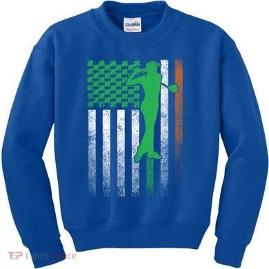St PatrickS Day Irish American Flag Golf Golfer Golfing Gift Kids Sweatshirt