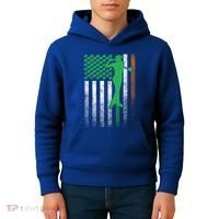 St PatrickS Day Irish American Flag Golf Golfer Golfing Gift Kids Hoodie thumb 4