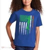 St PatrickS Day Irish American Flag Golf Golfer Golfing Gift Kids T-Shirt thumb 2
