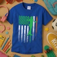 St PatrickS Day Irish American Flag Golf Golfer Golfing Gift Kids T-Shirt thumb 3
