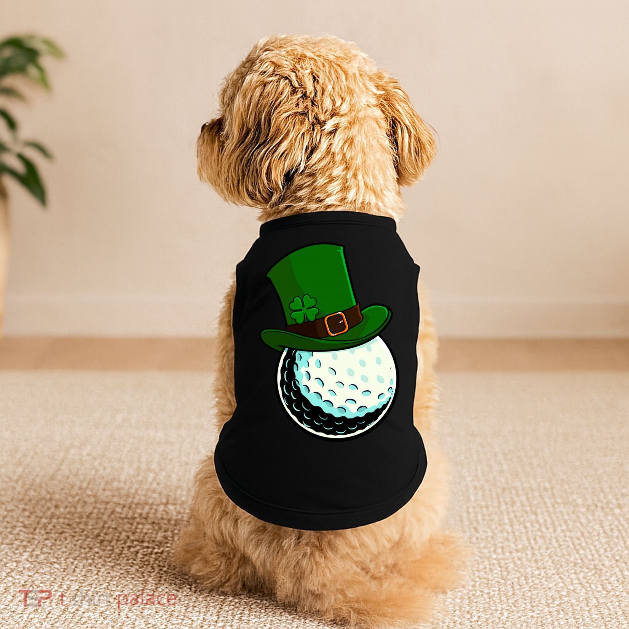 St Patricks Day Golf Lucky Leprechaun Shamrock Clovers Gift Doggie Tank