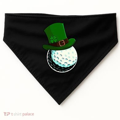 St Patricks Day Golf Lucky Leprechaun Shamrock Clovers Gift USA-Made Doggie Bandana