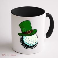 St Patricks Day Golf Lucky Leprechaun Shamrock Clovers Gift Coffee Mug thumb 1