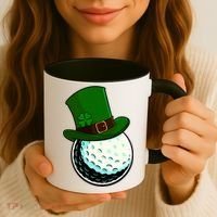 St Patricks Day Golf Lucky Leprechaun Shamrock Clovers Gift Coffee Mug thumb 3