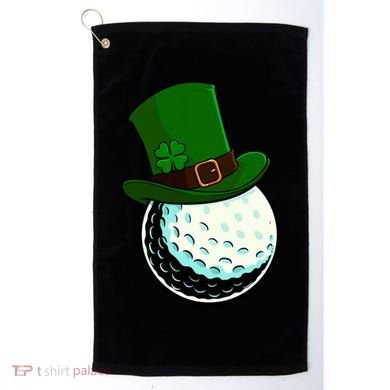 St Patricks Day Golf Lucky Leprechaun Shamrock Clovers Gift Golf Towel