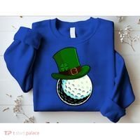 St Patricks Day Golf Lucky Leprechaun Shamrock Clovers Gift Sweatshirt thumb 2