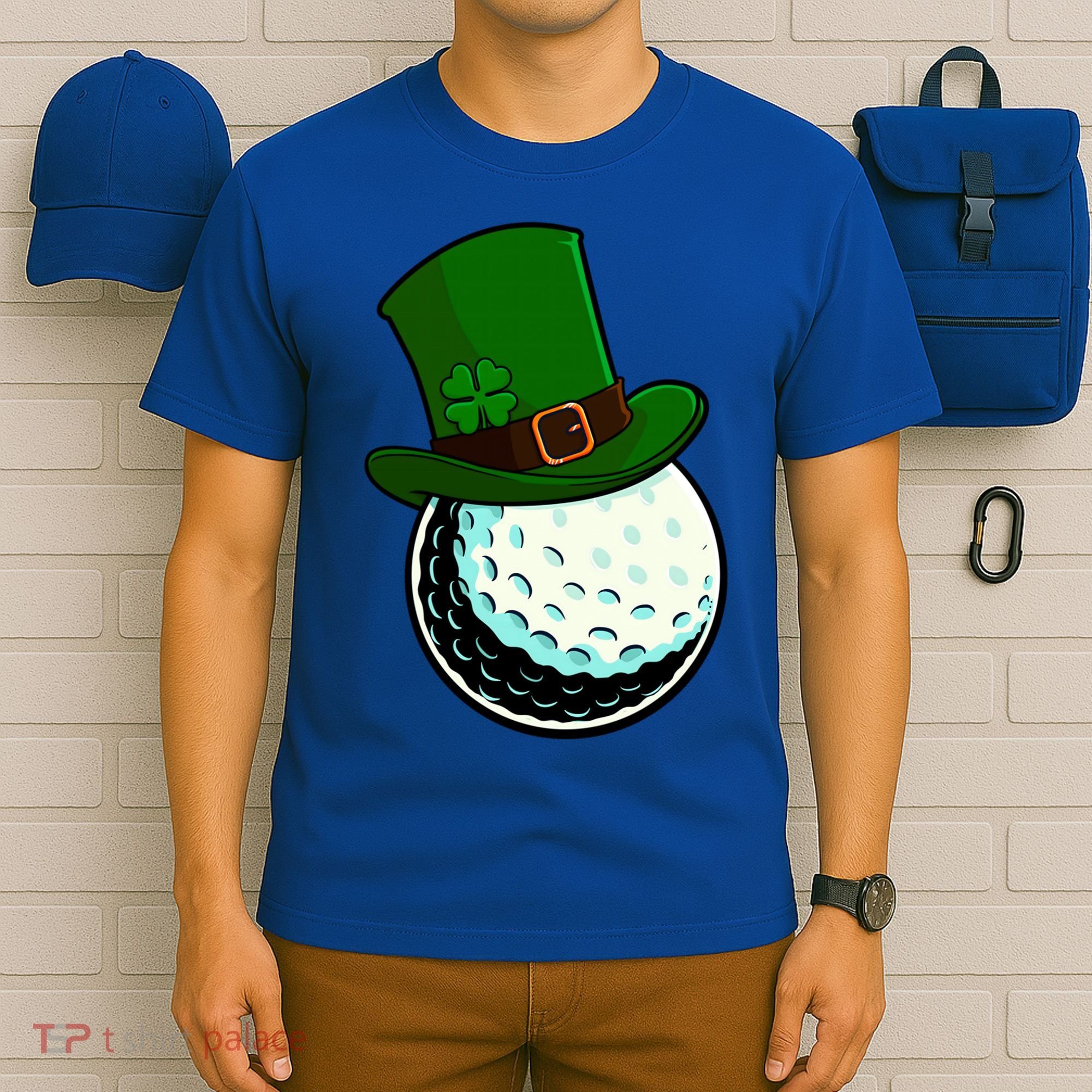 St Patricks Day Golf Lucky Leprechaun Shamrock Clovers Gift T-Shirt