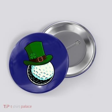 St Patricks Day Golf Lucky Leprechaun Shamrock Clovers Gift Button