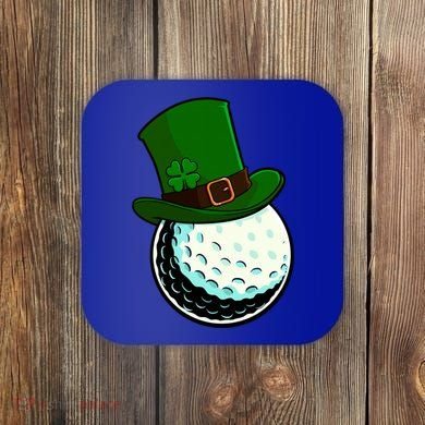 St Patricks Day Golf Lucky Leprechaun Shamrock Clovers Gift Coaster