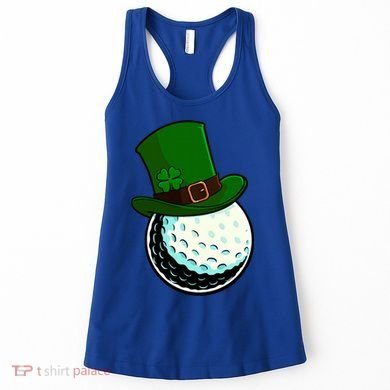 St Patricks Day Golf Lucky Leprechaun Shamrock Clovers Gift Women's Tank Top