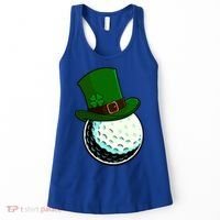 St Patricks Day Golf Lucky Leprechaun Shamrock Clovers Gift Women's Tank Top thumb 0