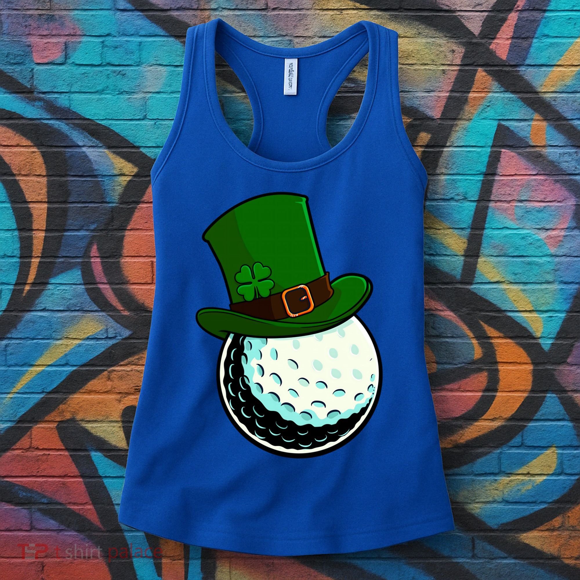 St Patricks Day Golf Lucky Leprechaun Shamrock Clovers Gift Women's Tank Top