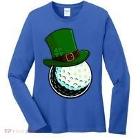 St Patricks Day Golf Lucky Leprechaun Shamrock Clovers Gift Women's Long Sleeve Shirt thumb 0