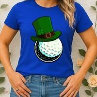 St Patricks Day Golf Lucky Leprechaun Shamrock Clovers Gift Women's T-Shirt thumb 2