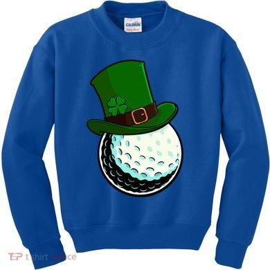 St Patricks Day Golf Lucky Leprechaun Shamrock Clovers Gift Kids Sweatshirt