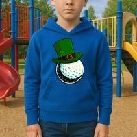 St Patricks Day Golf Lucky Leprechaun Shamrock Clovers Gift Kids Hoodie thumb 2