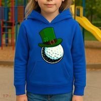 St Patricks Day Golf Lucky Leprechaun Shamrock Clovers Gift Kids Hoodie thumb 3