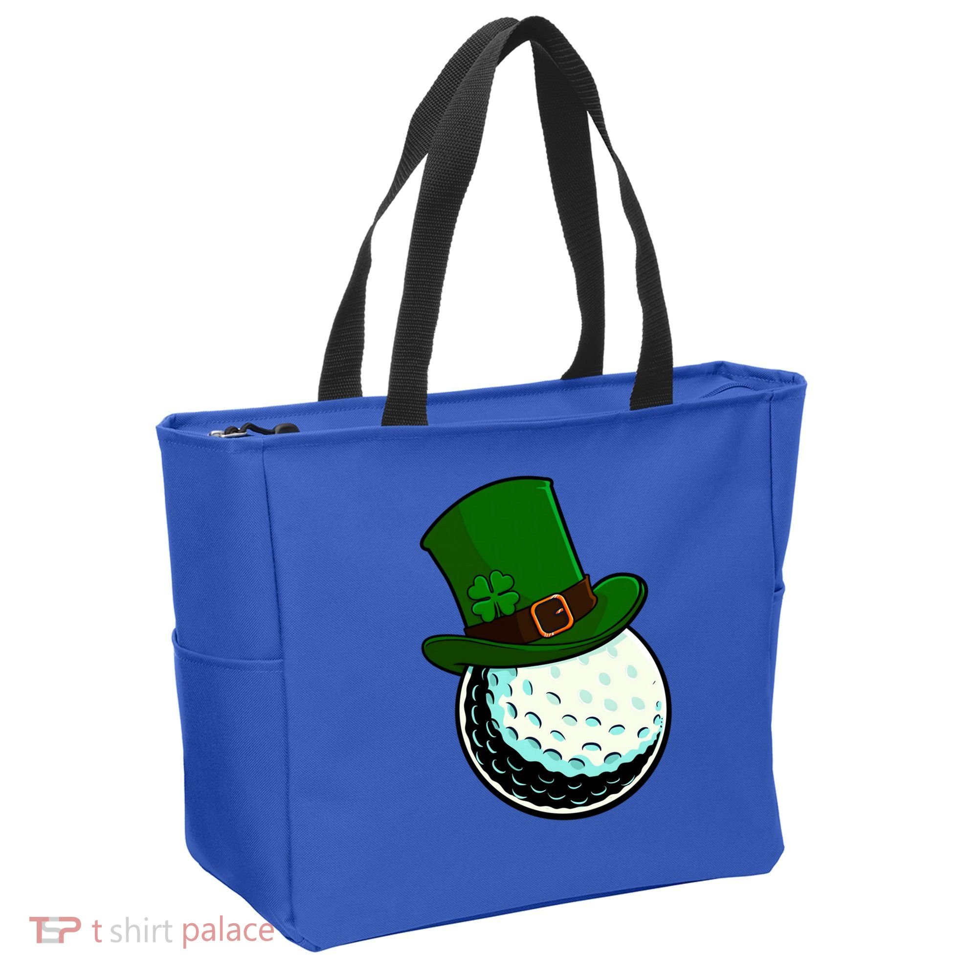 St Patricks Day Golf Lucky Leprechaun Shamrock Clovers Gift Tote Bag