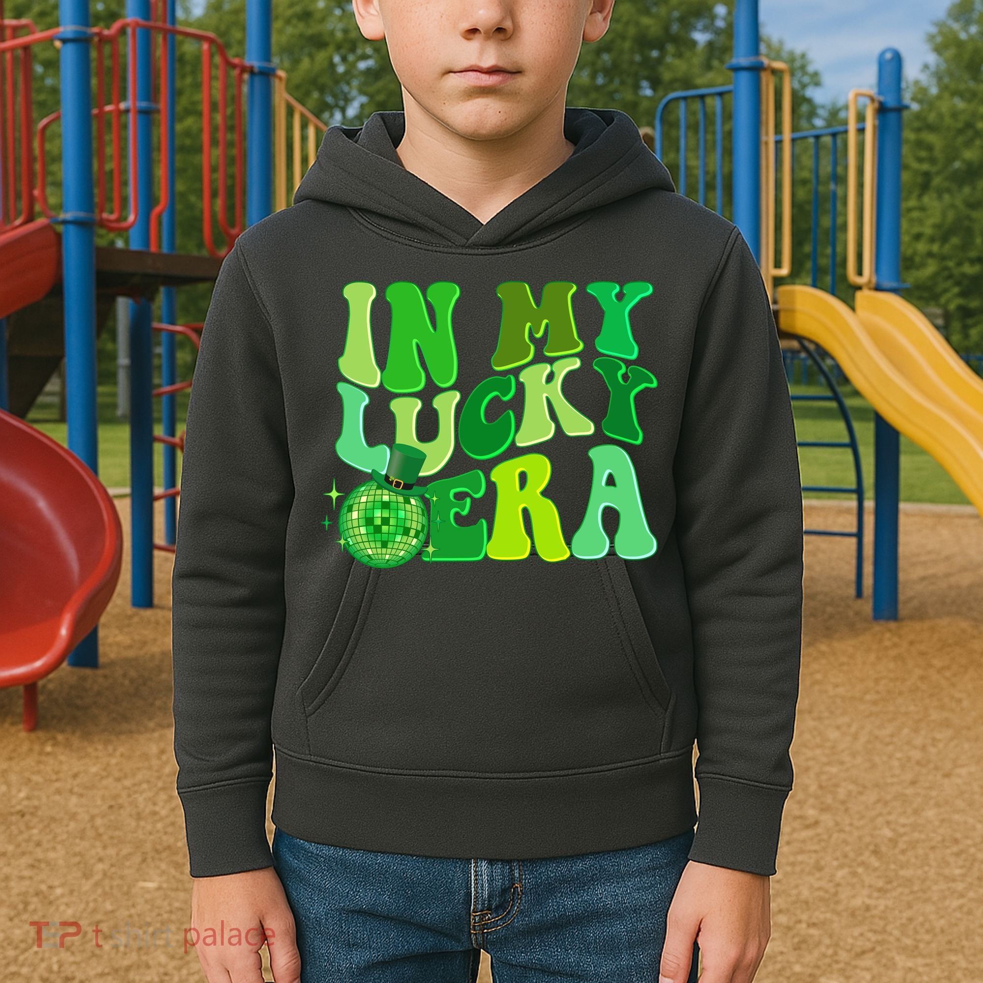 St Patricks Day In My Lucky Era Disco Ball Kids Hoodie