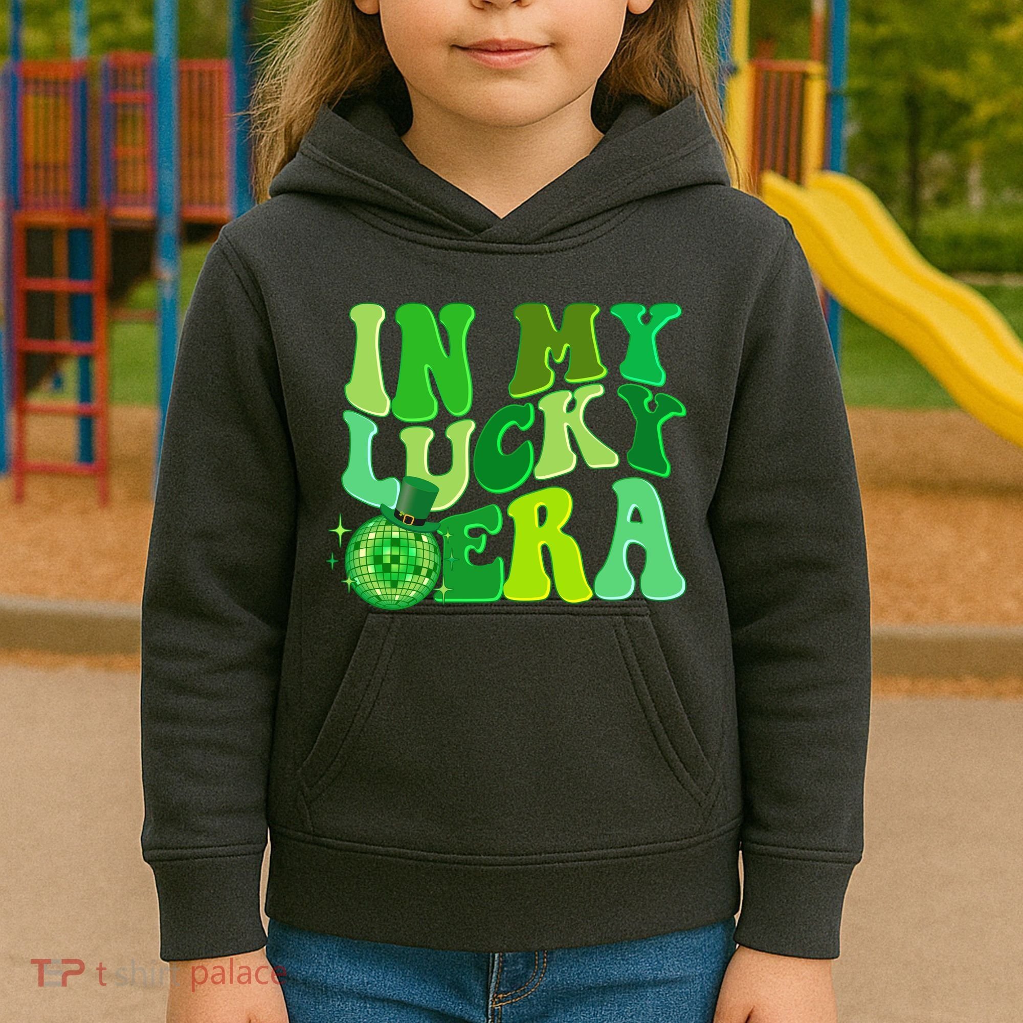 St Patricks Day In My Lucky Era Disco Ball Kids Hoodie