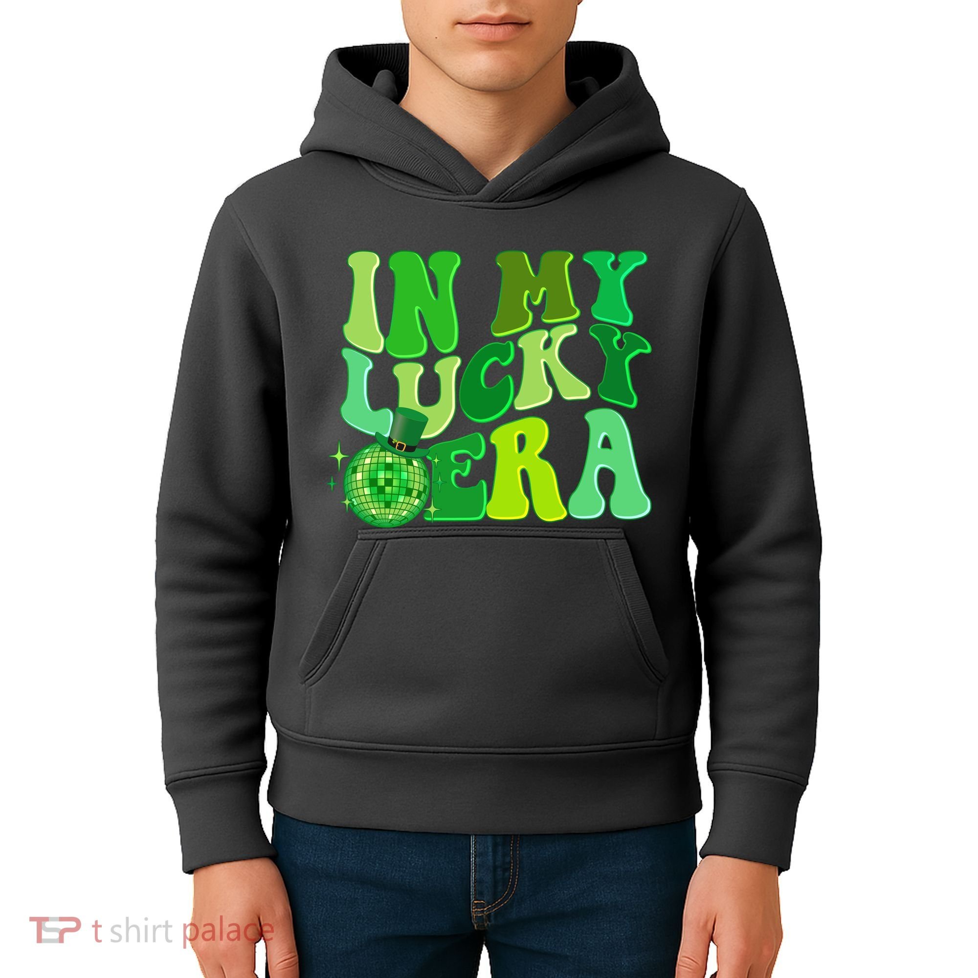St Patricks Day In My Lucky Era Disco Ball Kids Hoodie